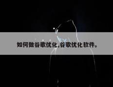 如何做谷歌优化,谷歌优化软件。