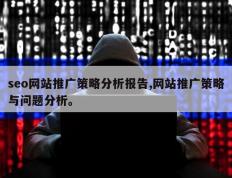 seo网站推广策略分析报告,网站推广策略与问题分析。