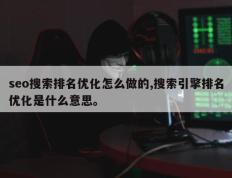 seo搜索排名优化怎么做的,搜索引擎排名优化是什么意思。
