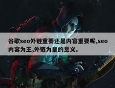 谷歌seo外链重要还是内容重要呢,seo内容为王,外链为皇的意义。