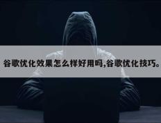 谷歌优化效果怎么样好用吗,谷歌优化技巧。