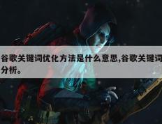 谷歌关键词优化方法是什么意思,谷歌关键词分析。